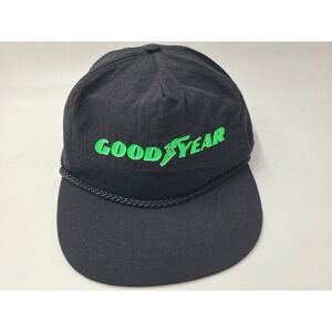 Vintage Goodyear Tires Rope Adjustable Hat Cap Car Racing Men Women Black Green